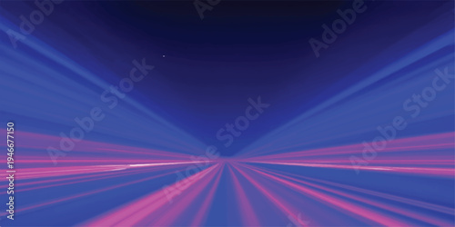 Abstract vanishing point with vibrant neon blue and pink light beams with abstract background with speed background with futuristic background with motion background