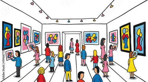 Kids art gallery vector