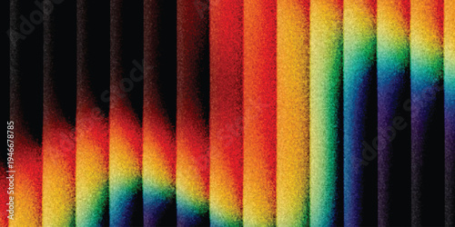 Grainy background glowing blurred color flow banner poster cover design, noise texture. Refracted Glass Gradient Effect. Ribbed glass morphism texture.