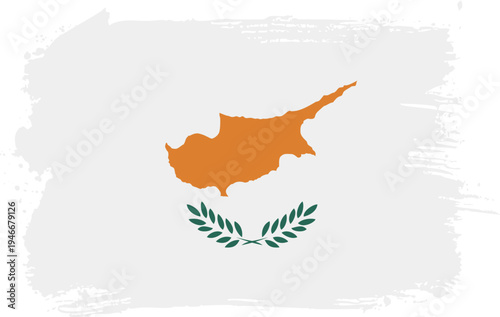Flag of Cyprus. Created with Brush Strokes. Abstract Banner with Raw Artistic Texture