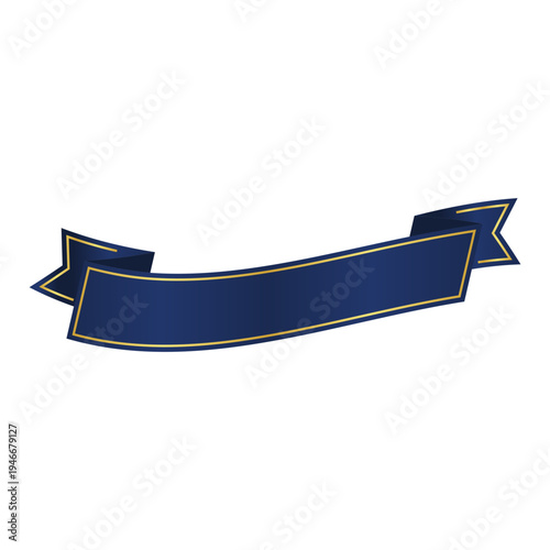 Luxurious Golden and Navy Blue Ribbon Banner