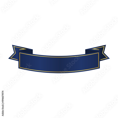Luxurious Golden and Navy Blue Ribbon Banner