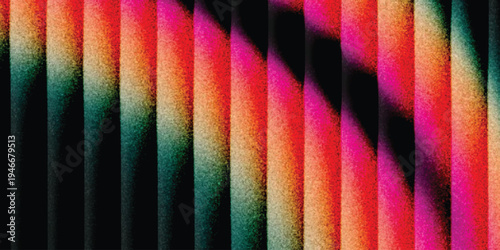 Grainy background glowing blurred color flow banner poster cover design, noise texture. Refracted Glass Gradient Effect. Ribbed glass morphism texture.