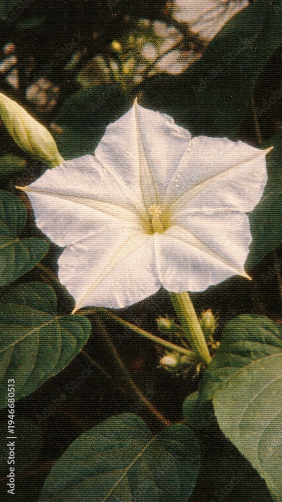 Fototapeta premium Elegant white flower bloom mobile wallpaper