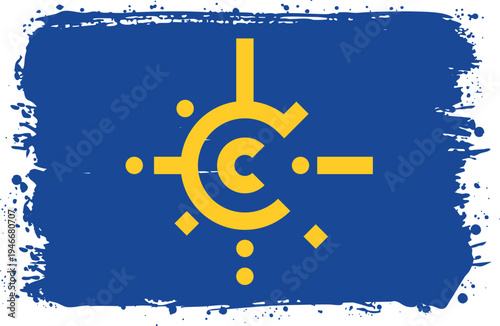 Flag of Central European Free Trade Agreement. Created with Brush Strokes. Abstract Banner