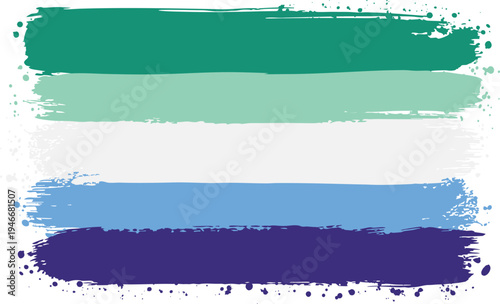 Flag of the Gay Male. LGBTQ. Created with Brush Strokes. Abstract Banner with Raw Artistic Texture