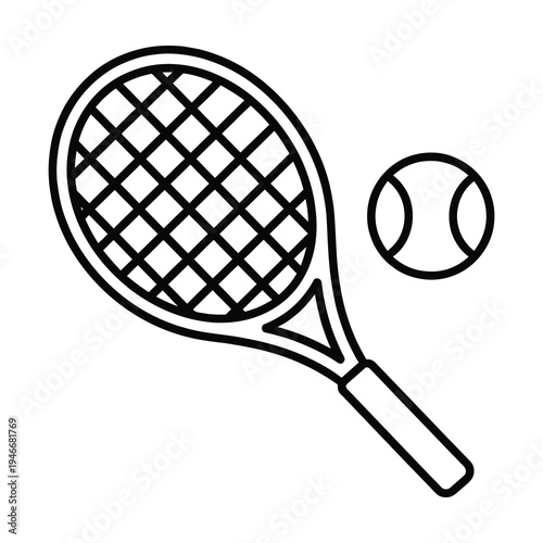 Tennis racket and ball vector in