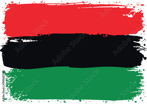 Flag of Universal Negro Improvement Association. Created with Brush Strokes. Abstract Banner