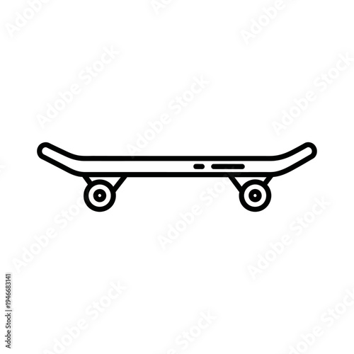 Minimalist skateboard icon isolated vector graphic for sports and design
