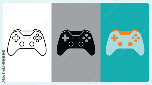 Gaming Controllers in White, Black, and Teal