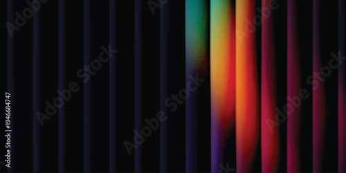 Grainy background glowing blurred color flow banner poster cover design, noise texture. Refracted Glass Gradient Effect. Ribbed glass morphism texture.