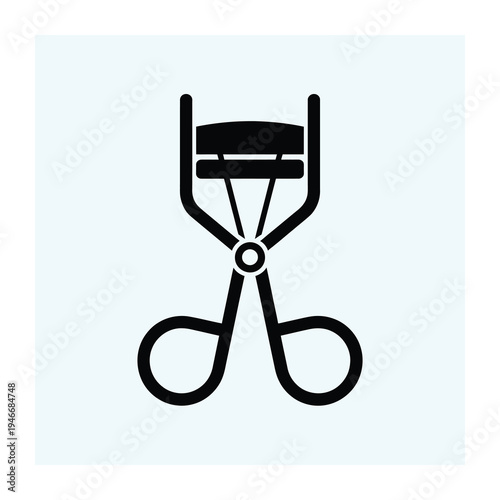 Vector icon of an eyelash curler tool