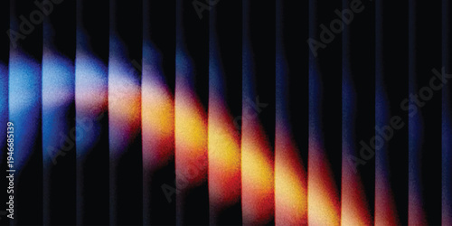 Grainy background glowing blurred color flow banner poster cover design, noise texture. Refracted Glass Gradient Effect. Ribbed glass morphism texture.