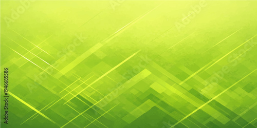 Abstract green futuristic vector background featuring digital lines and a blue geometric pattern for a professional business technology web banner or corporate cover layout template