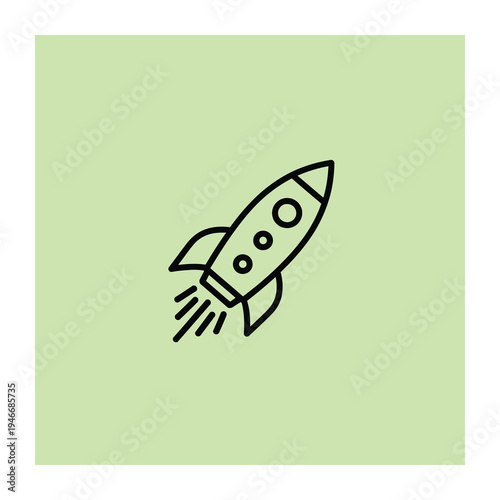 Vector rocket flying through space
