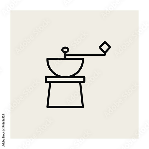 Vector of a manual coffee grinder