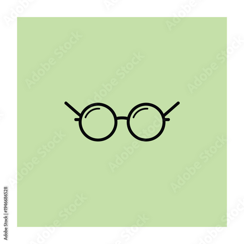 Vector of a pair of glasses on a green background