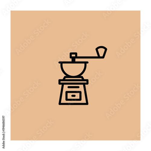 Vector of a manual coffee grinder