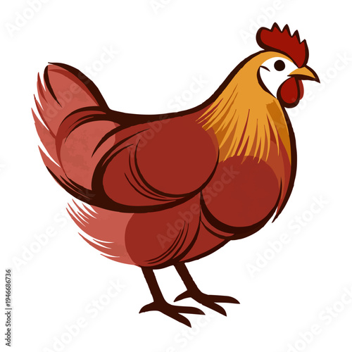 Meet the charming chicken, a symbol of farm life and fresh eggs!