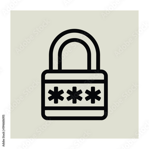 Vector of a padlock with a password theme