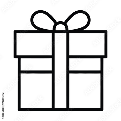 Gift box wrapped with a bow in vector design style