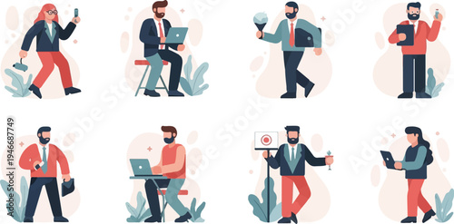 Diverse individuals engaged in various professional and leisure activities (2)