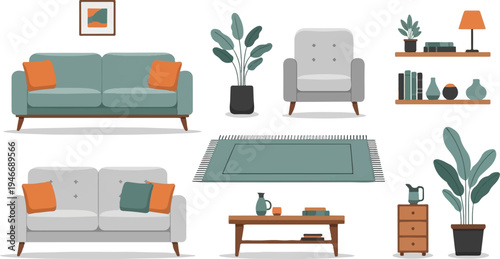 Cozy living room arrangement with furniture and plants