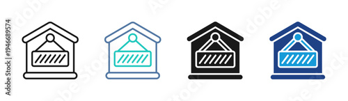 Garage Home icon set multiple style collection
