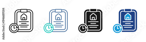 Mortgage Document icon set multiple style collection