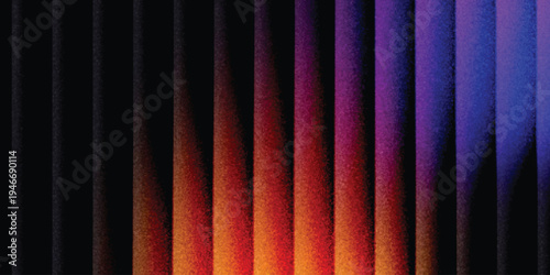 Grainy background glowing blurred color flow banner poster cover design, noise texture. Refracted Glass Gradient Effect. Ribbed glass morphism texture.