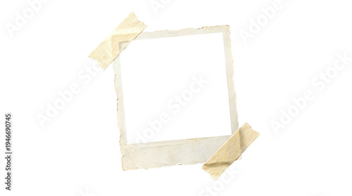 polaroid photo frame instant camera isolated on transparent background