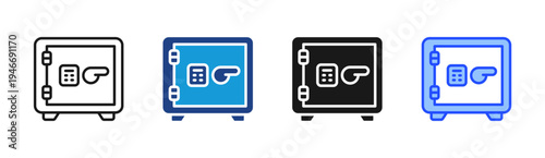 Secure Vault icon set multiple style collection