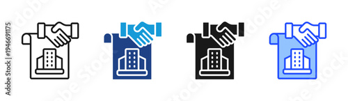 Φωτογραφία Deal Agreement icon set multiple style collection