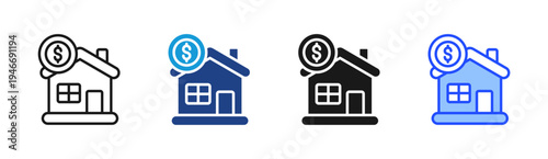 Home Value icon set multiple style collection