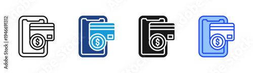 Payment Method icon set multiple style collection