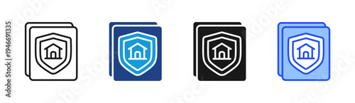Property Protection icon set multiple style collection