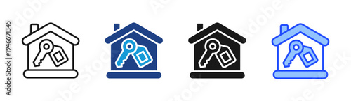 House Key icon set multiple style collection