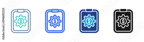 Credit Settings icon set multiple style collection