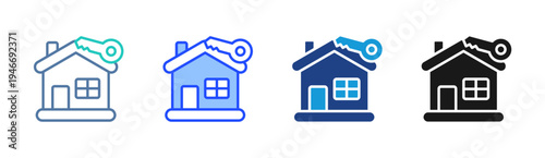 House Key icon set multiple style collection