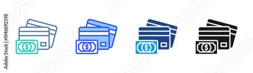 Card Payment icon set multiple style collection