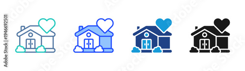 Dream Home icon set multiple style collection