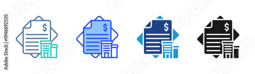 Tax Report icon set multiple style collection