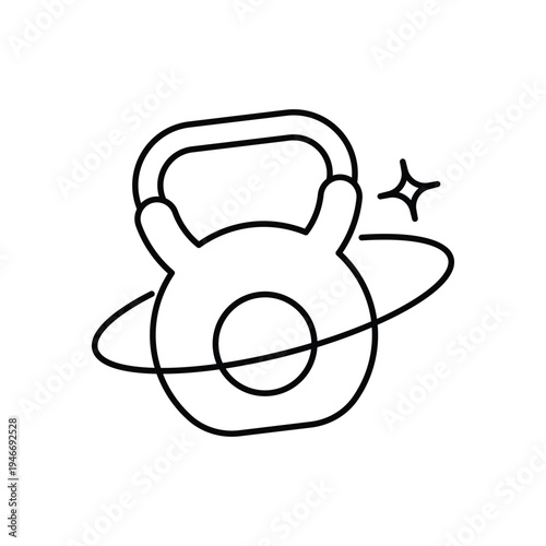 Kettle bell vector icon