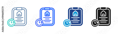 Mortgage Document icon set multiple style collection