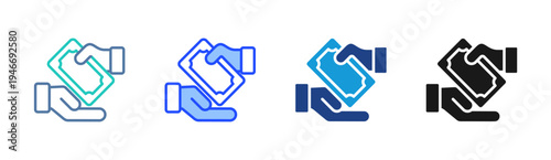 Agreement Deal icon set multiple style collection