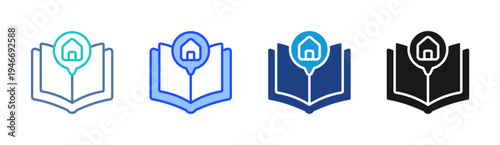 Mortgage Guide icon set multiple style collection
