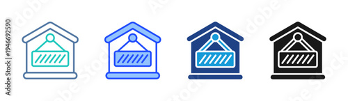 Garage Home icon set multiple style collection