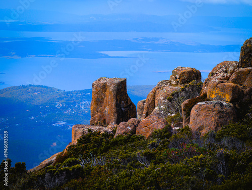Mount Wellington, also known as Kunanyi, in Hobart, Tasmania, Australia.