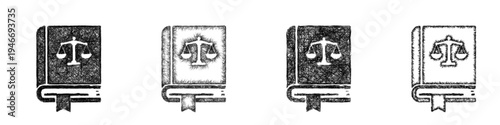 Sketch law book icon design set