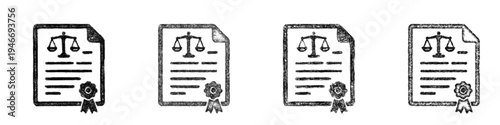 Sketch legal document icon design set